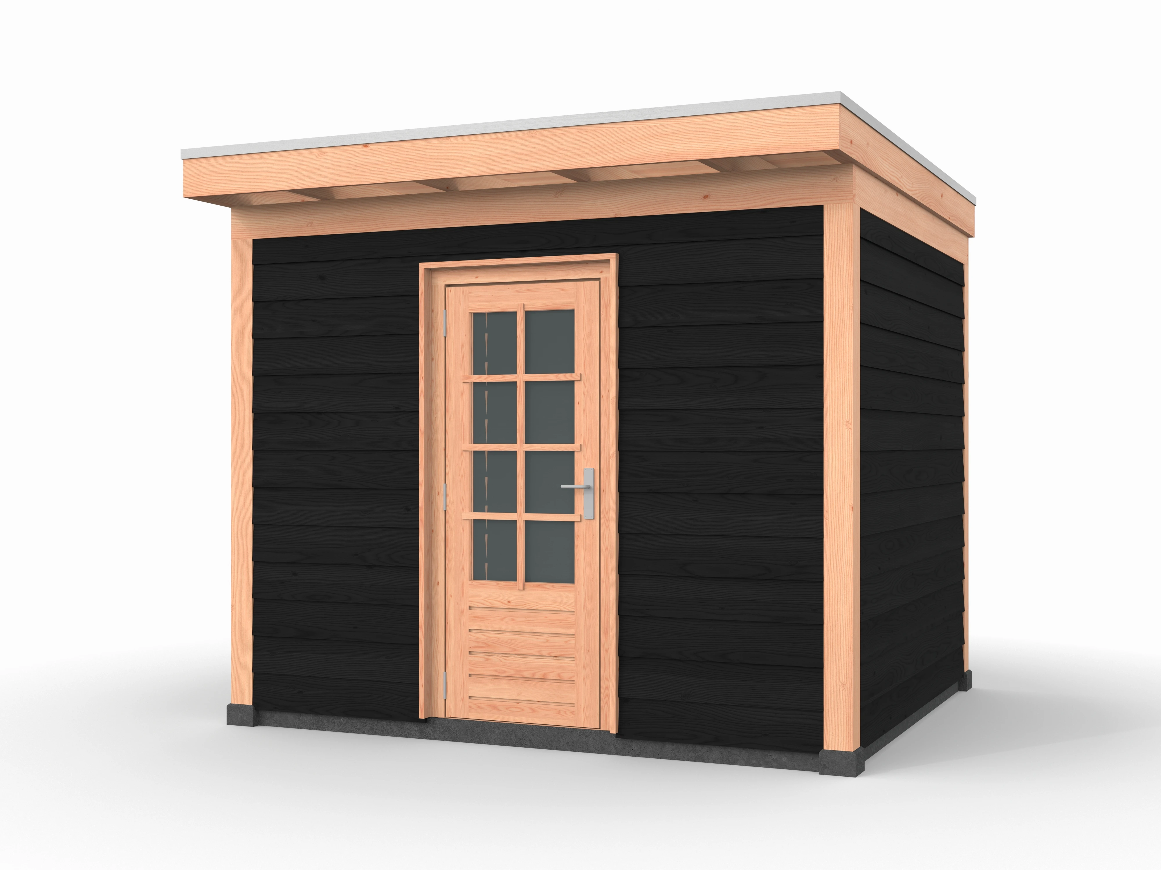 Douglas overkapping, 300 x 250, met schuur, Westwood Comfort Zwart - Afbeelding 1